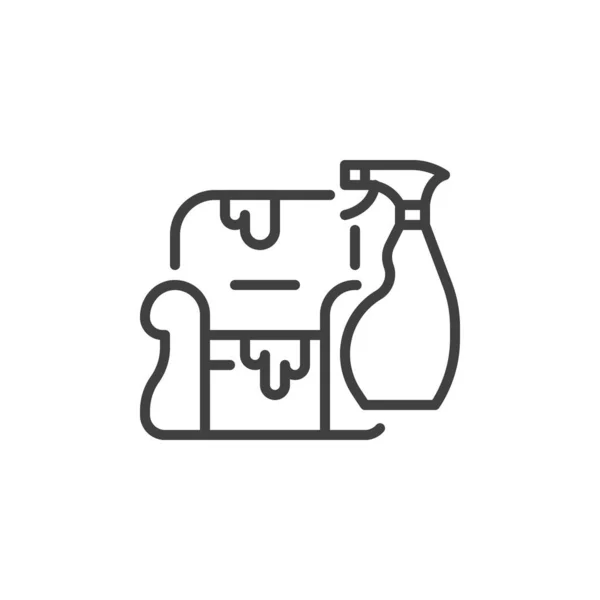 Icono de línea de detergente de limpieza de muebles — Vector de stock