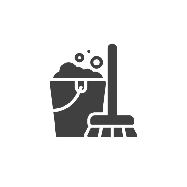 Mop and bucket vector icon — Stock Vector