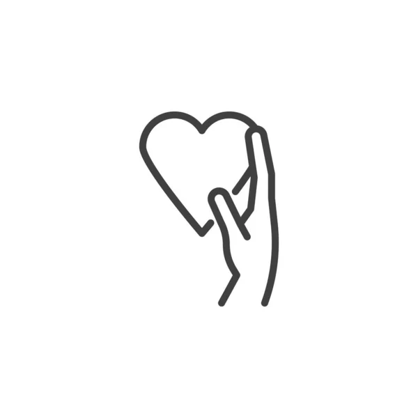 Ikona ručního přidržením srdeční čáry — Stockový vektor