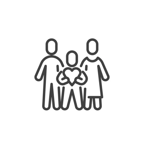 Familj älskar ikon — Stock vektor