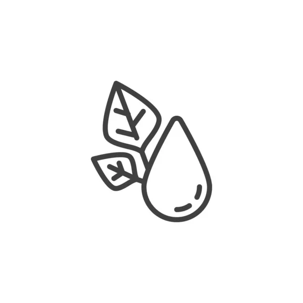 Icône Drop and leaf line — Image vectorielle