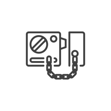 Kapı kilidi zincir çizgisi simgesi