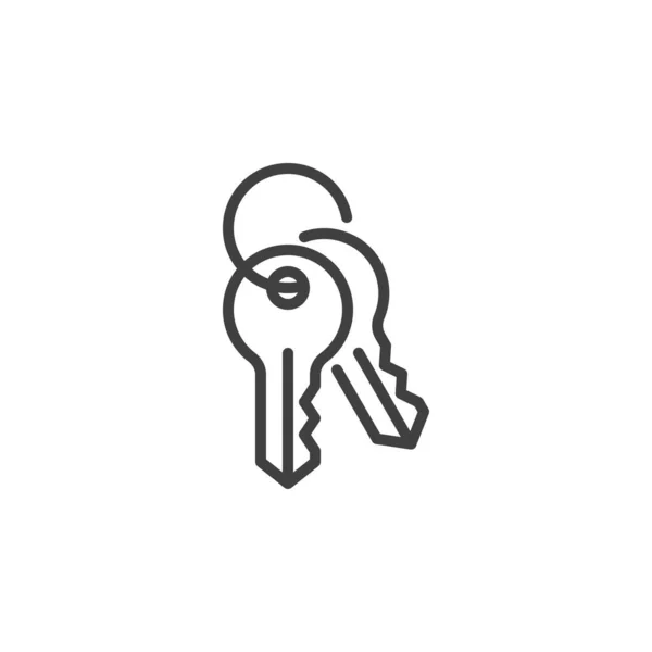 Two keys line icon — Stock Vector