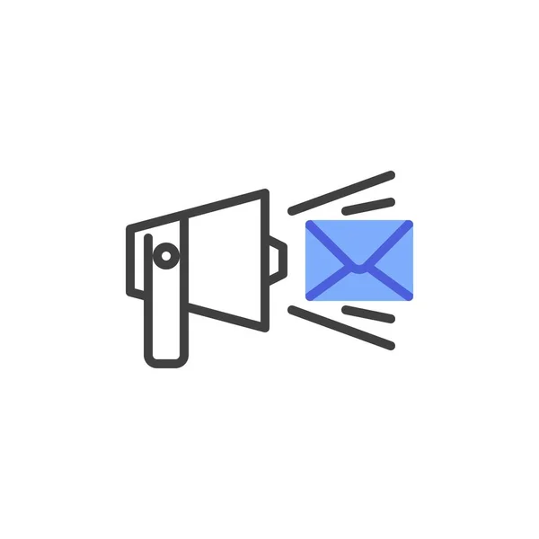 E-postmarknadsföring line ikon — Stock vektor