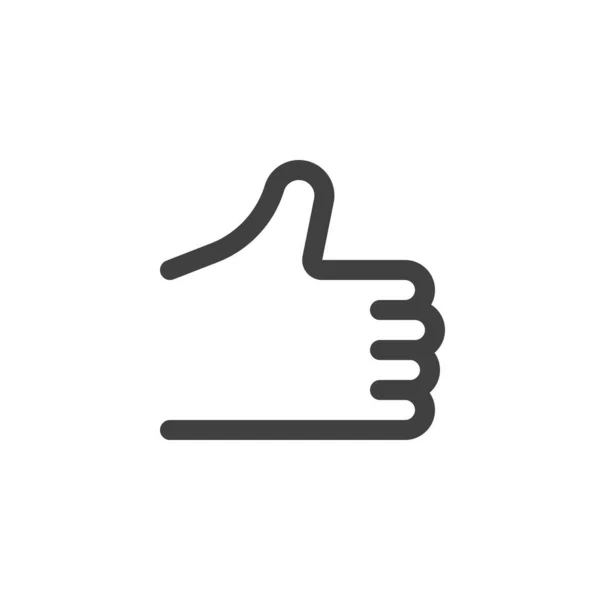 Tipo, Thumbs up ícone de linha de gesto — Vetor de Stock