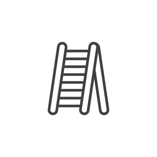 Escalera plegable icono de línea — Vector de stock