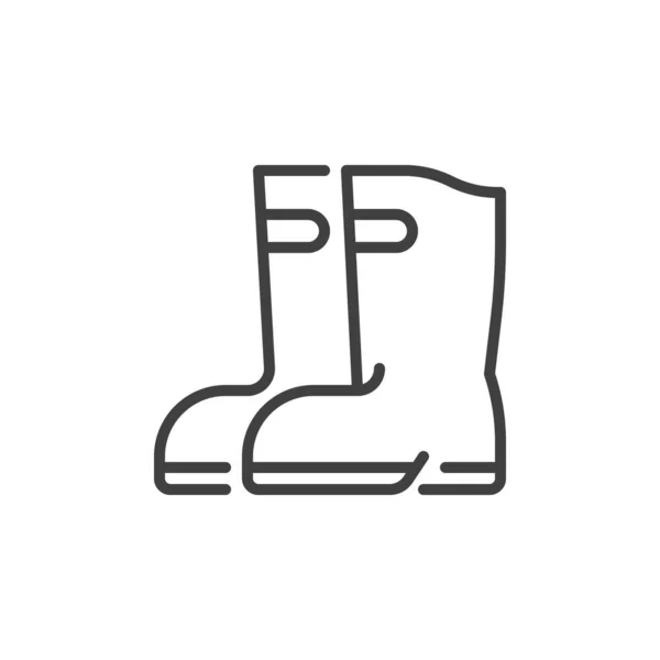 Rubber boots line icon — Stock Vector