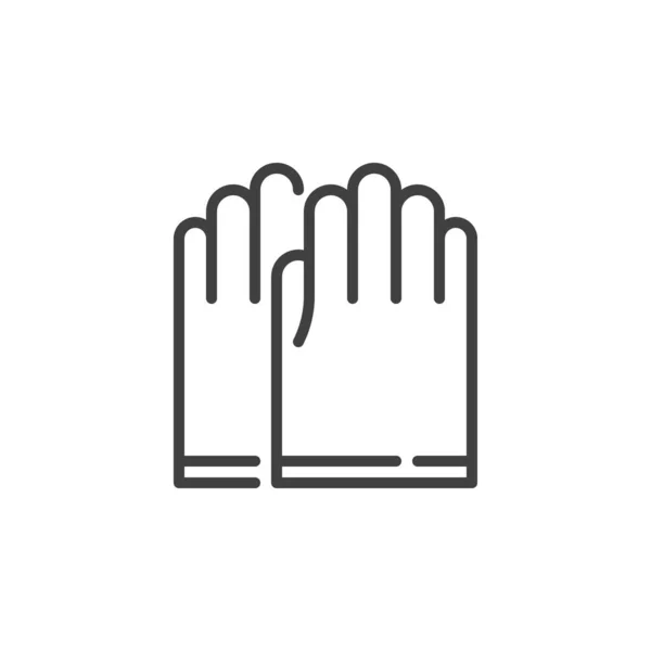Icône ligne de gants en caoutchouc — Image vectorielle