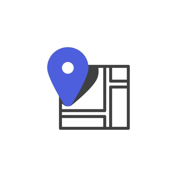 Kaart locatie pin line icoon — Stockvector
