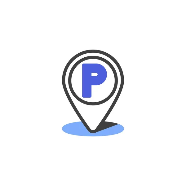 Parking location line icon — Stock Vector