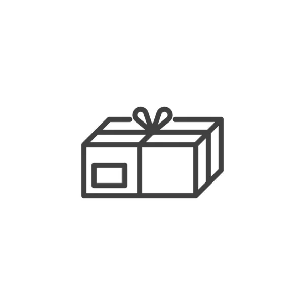 Paket kutusu paketleme satırı simgesi — Stok Vektör