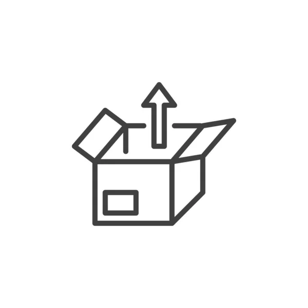 Parcel Box and arrow up line icon — Stock vektor