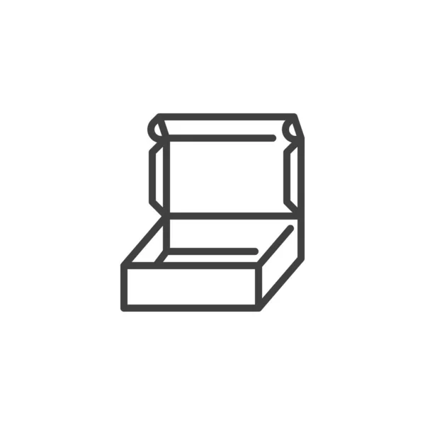 Open parcel box line icon — Vetor de Stock