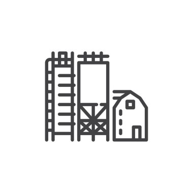 Agricultural silo line icon