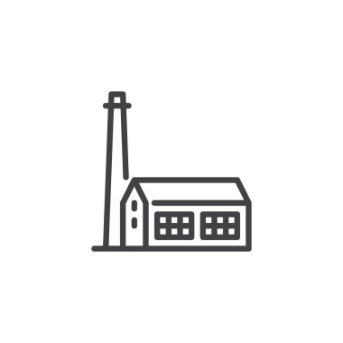 Factory warehouse line icon