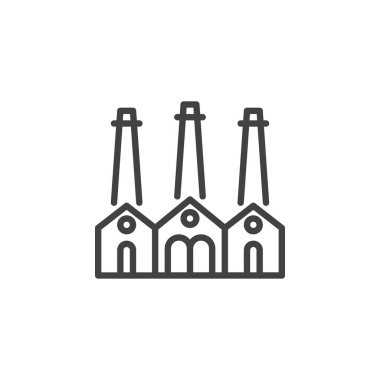 Warehouse building line icon