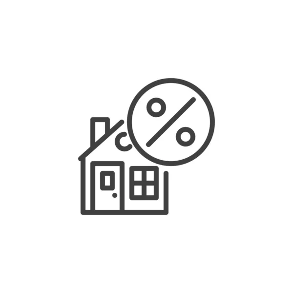 Loan house line icon — Stock Vector