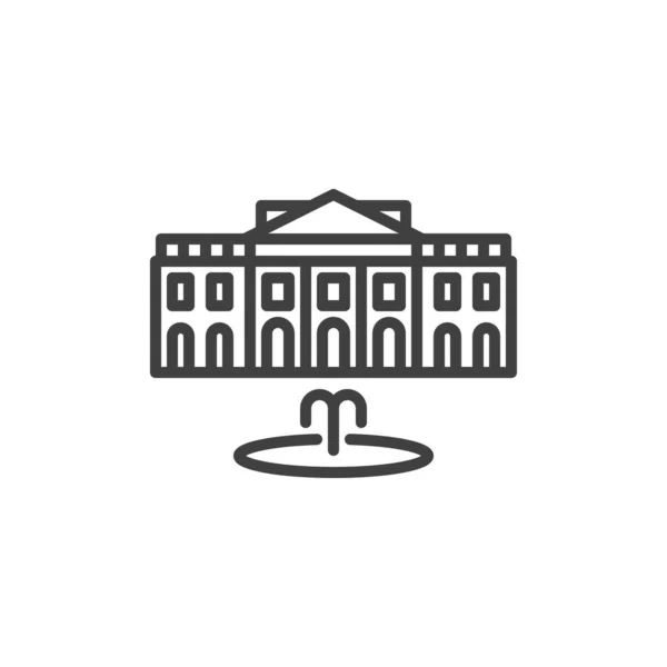 White house building line icon — Stock Vector