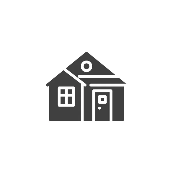 Maison avec porte et icône vectorielle de fenêtre — Image vectorielle