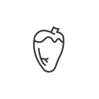 Raw chicken heart line icon