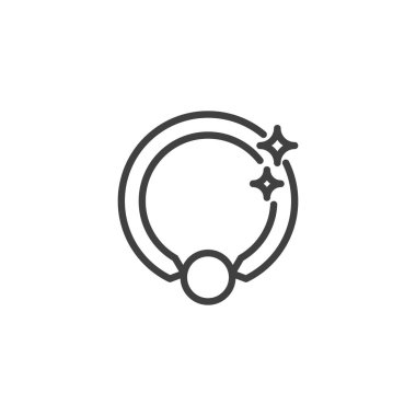 Piercing jewelry, earring line icon