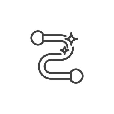 Piercing jewelry line icon