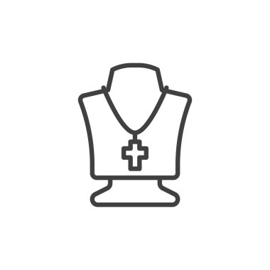 Crucifix necklace line icon