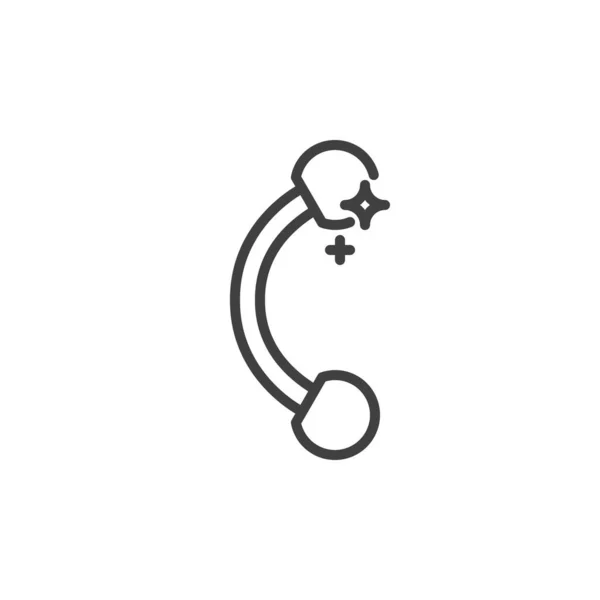 Piercing línea de joyería icono — Vector de stock