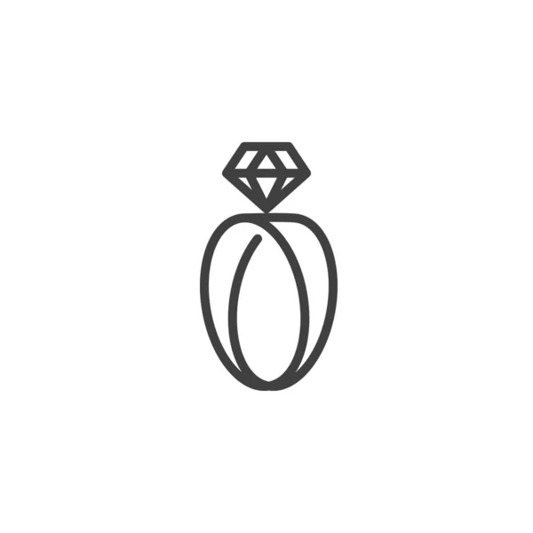 Symbol für Diamantring — Stockvektor