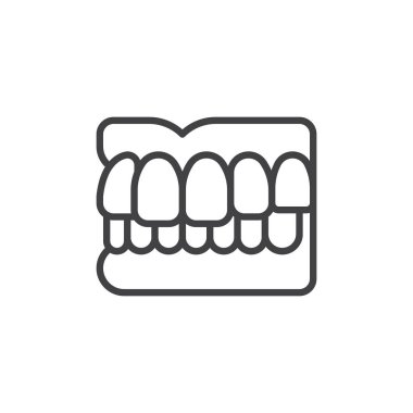 Dentures line icon
