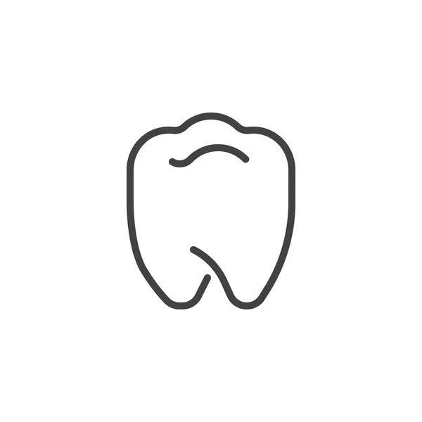 Healthy tooth line icon — Stock Vector