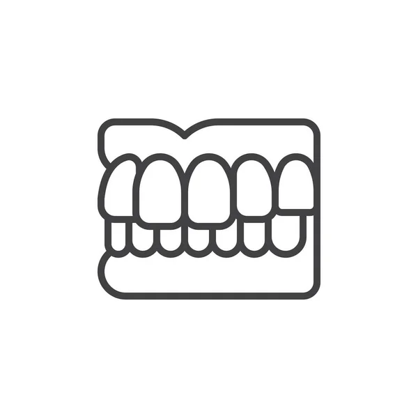 Dentures line icon — Stock Vector