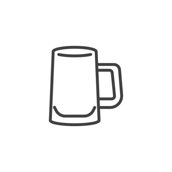 Bier mok lijn pictogram — Stockvector