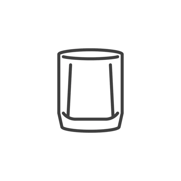 Whisky glas linje ikon — Stock vektor