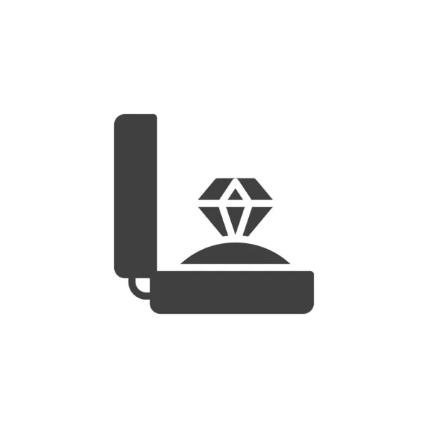 Diamant bague boîte vectorielle icône — Image vectorielle