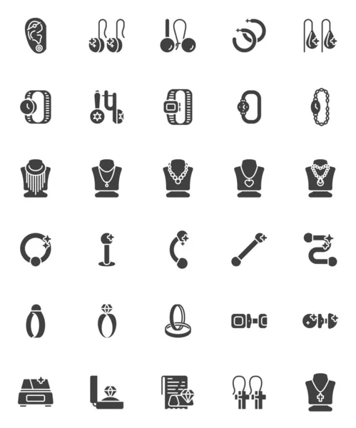Sieraden accessoires vector pictogrammen set — Stockvector