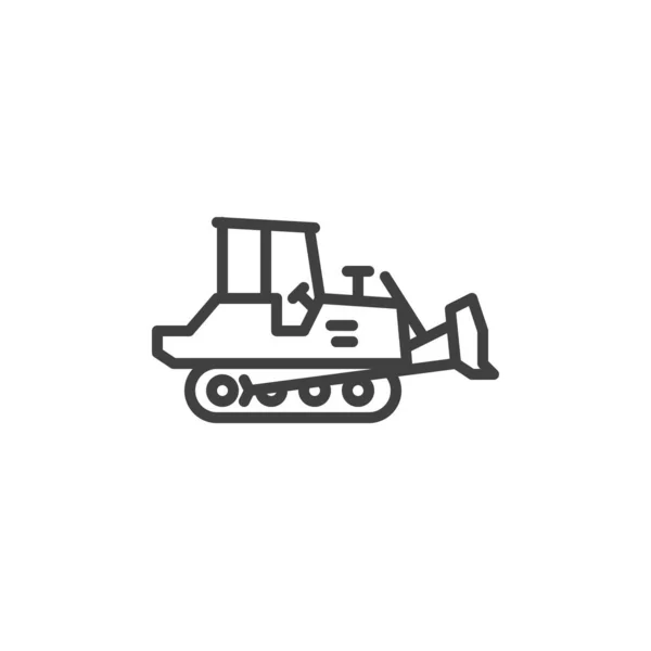 Bulldozer line icon — Stock Vector