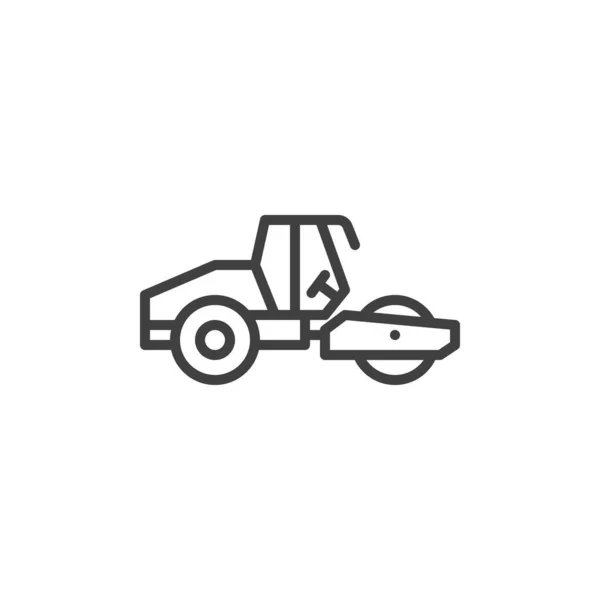 Icono de línea de rodillo de asfalto — Vector de stock