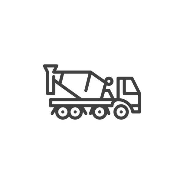 Concrete Mixer Truck line icon — Stock Vector