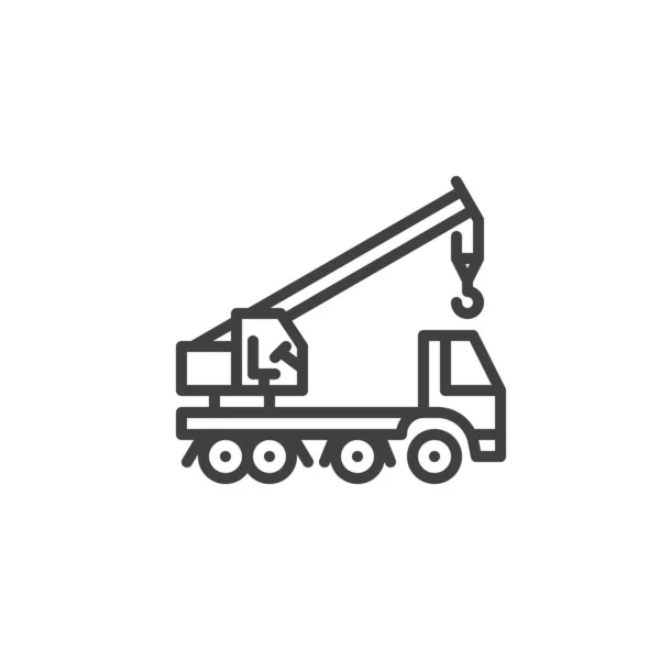 Mobile crane Truck line icon — Stock Vector