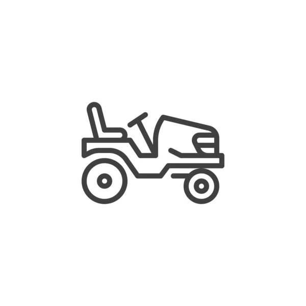 Césped icono de línea tractor — Vector de stock