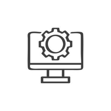 Çarklı çizgi simgesi olan ekran