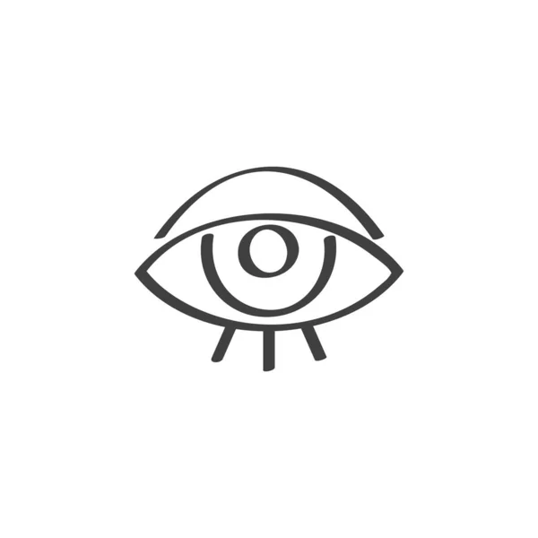Ojo, icono de línea de visión — Vector de stock