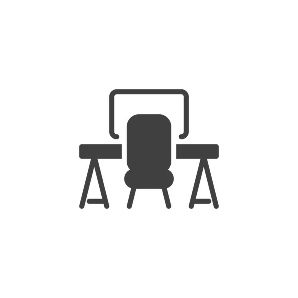 Office desk vector icon — Stock Vector