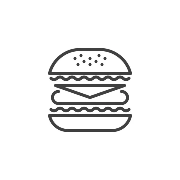 Значок лінії бургер чізбургерів — стоковий вектор