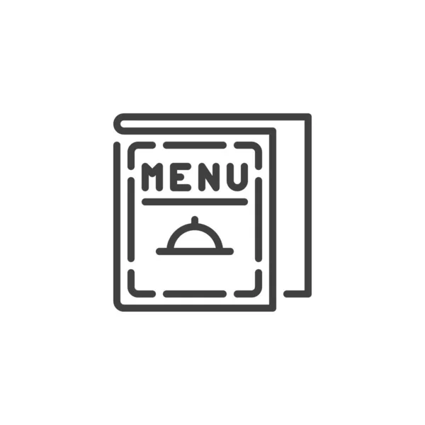 Ícone de linha de menu restaurante — Vetor de Stock