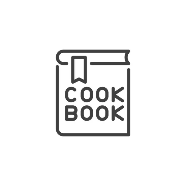 Icono de línea de libro de cocina — Vector de stock