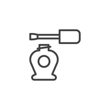 Tırnak cilası şişe çizgisi simgesi