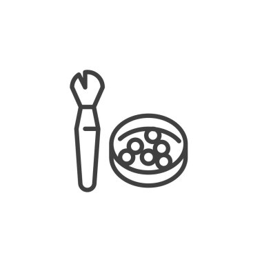 Kırmızı toplar ve fırça çizgisi simgesi