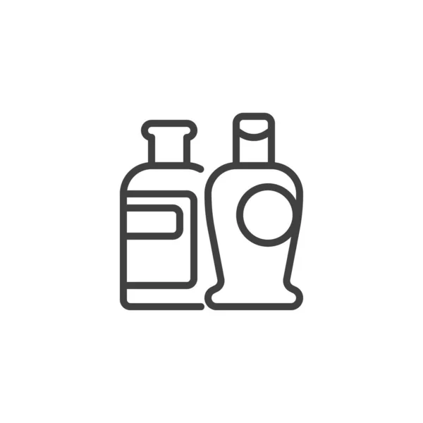 Shampoo Flaschen Linie Symbol — Stockvektor